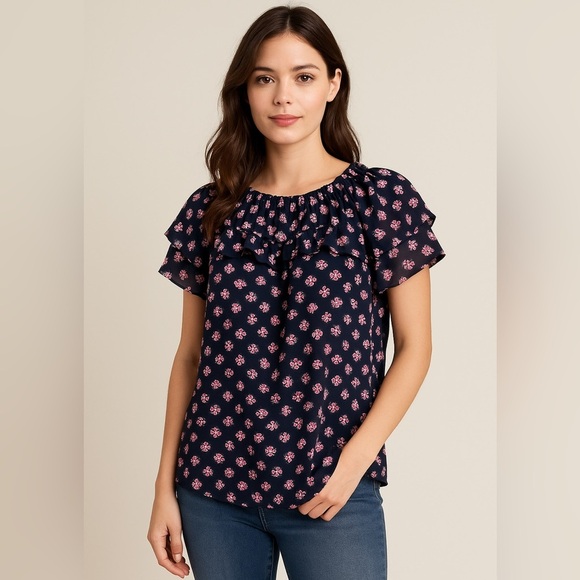 LOFT Tops - LOFT Multicolor Floral Knit Top